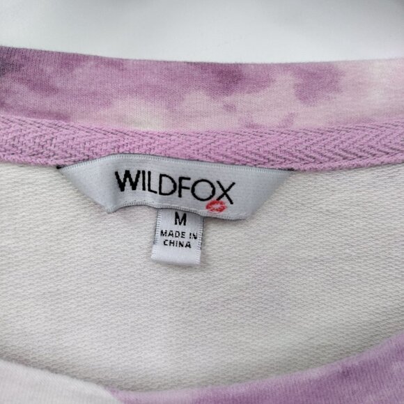 Wild Fox Tie Dye Star Crewneck Boxy Pullover Oversize Sweatshirt Medium Women - Picture 5 of 10